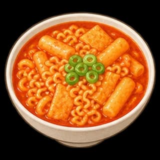 라볶이 완성 모습 일러스트