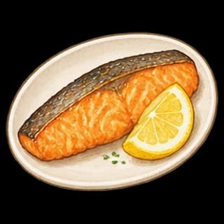 연어구이 완성 모습 일러스트