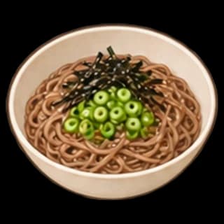 참기름메밀국수 완성 모습 일러스트