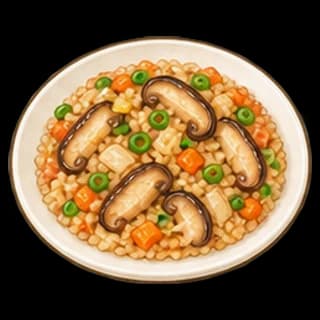 표고버섯볶음밥 완성 모습 일러스트