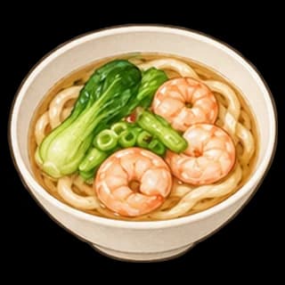 새우우동 완성 모습 일러스트