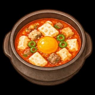 순두부찌개 완성 모습 일러스트