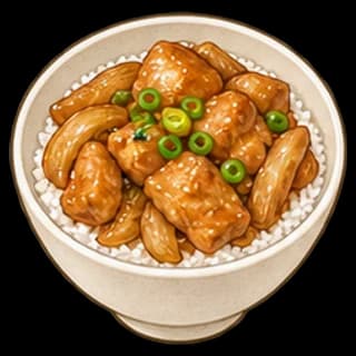 간장닭고기덮밥 완성 모습 일러스트