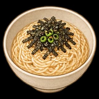 간장비빔국수 완성 모습 일러스트