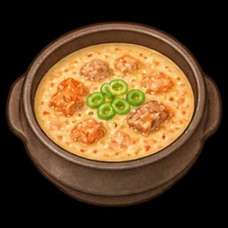 콩비지찌개 완성 모습 일러스트