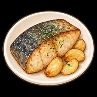 삼치오븐구이 완성 모습 일러스트