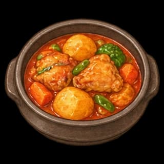 닭볶음탕 완성 모습 일러스트