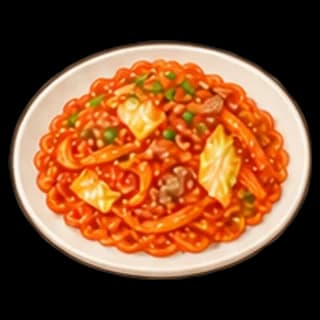 매콤당면볶음 완성 모습 일러스트