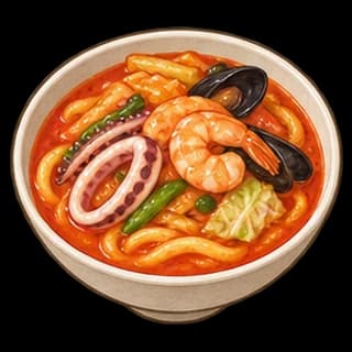 해물짬뽕 완성 모습 일러스트