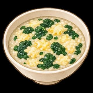 시금치달걀죽 완성 모습 일러스트