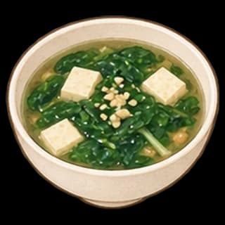 시금치두부국 완성 모습 일러스트