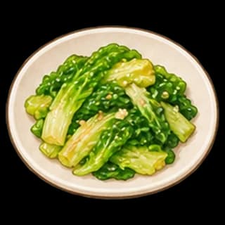 봄동나물 완성 모습 일러스트