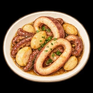 버터오징어볶음 완성 모습 일러스트