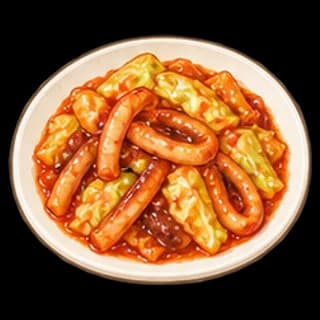 오징어양배추볶음 완성 모습 일러스트