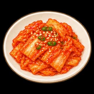 볶음김치 완성 모습 일러스트