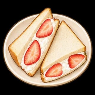 딸기크림치즈샌드위치 완성 모습 일러스트