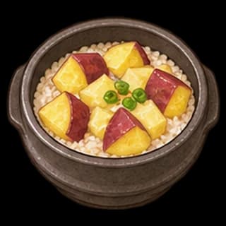 고구마솥밥 완성 모습 일러스트