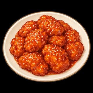닭강정 완성 모습 일러스트