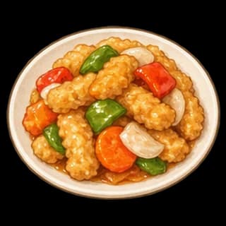 탕수육 완성 모습 일러스트
