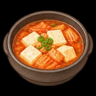 두부김칫국 완성 모습 일러스트