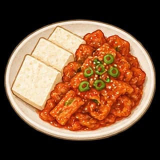 두부김치 완성 모습 일러스트