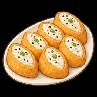 두부유부초밥 완성 모습 일러스트