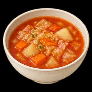 토마토양배추수프 완성 모습 일러스트