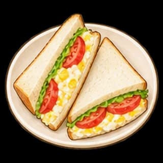 토마토달걀샌드위치 완성 모습 일러스트