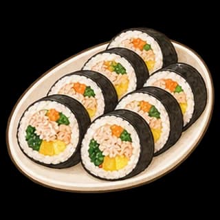 참치김밥 완성 모습 일러스트