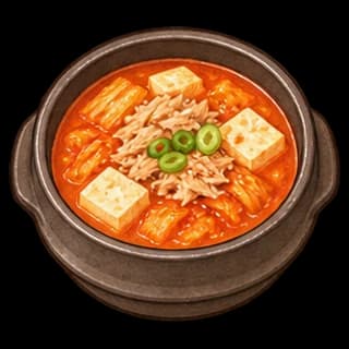 참치김치찌개 완성 모습 일러스트