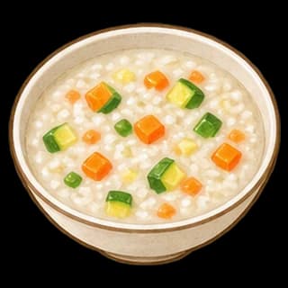 채소죽 완성 모습 일러스트